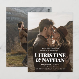 Budget Wedding Bold Elegant 2 Photo Postcard