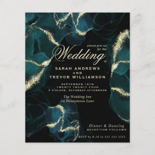 Budget Wedding Deep Teal Abstract Alcohol Ink