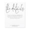 Budget Wedding Details Elegant Script Enclosure