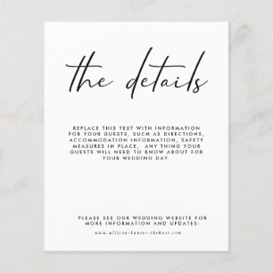 Budget Wedding Details Enclosure Card