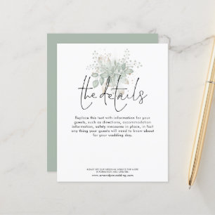 Budget Wedding Details Foliage Script Enclosure