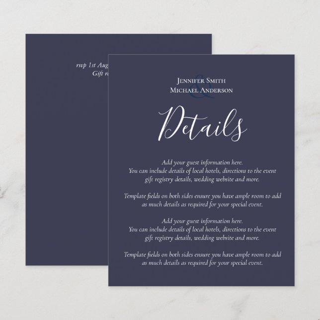 Budget Wedding Details Hotels Enclosure Template (Front/Back)