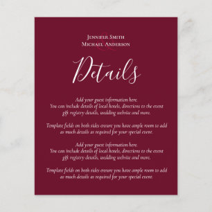 Budget Wedding Details Hotels Enclosure Template