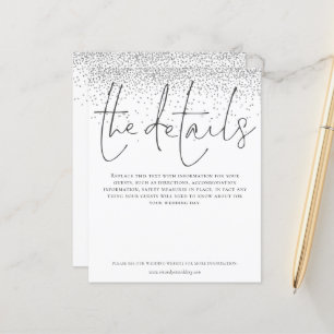 Budget Wedding Details Silver Glitter Enclosure