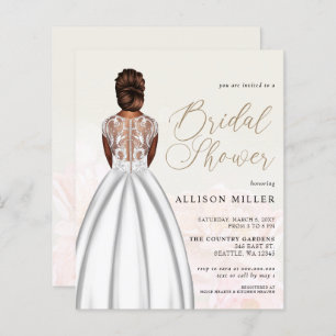 Budget Wedding Dress Bridal Shower Invitation