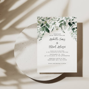budget Wedding eucalyptus details and invitation Flyer