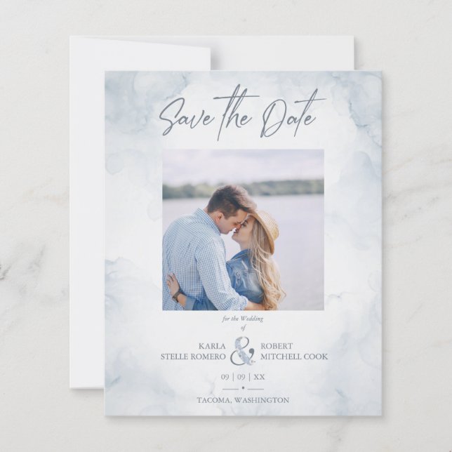 Budget Wedding Hand Painted Effect Photo Couple (Front)