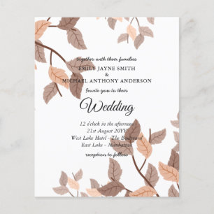 Budget Wedding Invitation Autumn Fall Leaves