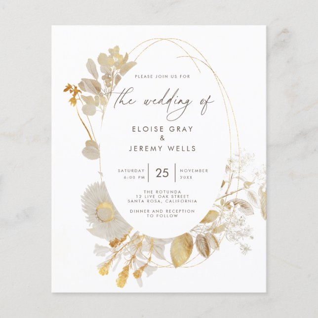 Budget Wedding Invitation | Bella Flyer (Front)