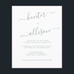Budget Wedding Invitation  Flyer<br><div class="desc">All aspects of this design can be edited (font,  text size,  or floral accents moved/removed) to fit your needs. Please contact me if you need help with this design.</div>