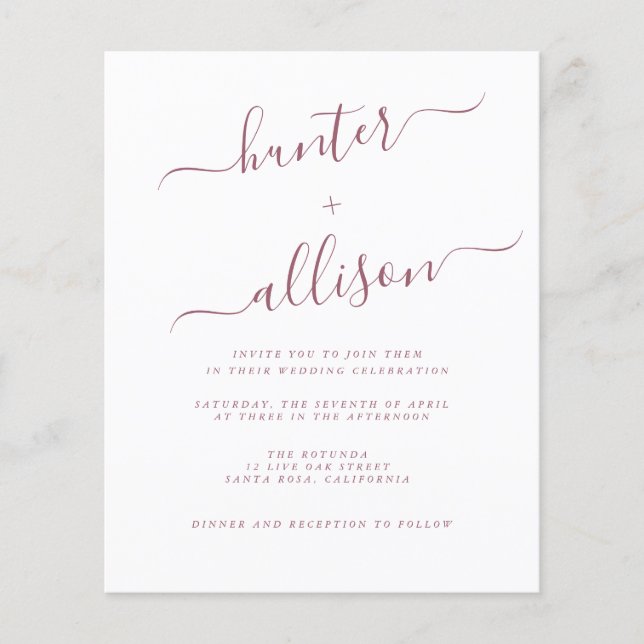 Budget Wedding Invitation  Flyer (Front)