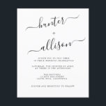 Budget Wedding Invitation  Flyer<br><div class="desc">All aspects of this design can be edited (font,  text size,  or floral accents moved/removed) to fit your needs. Please contact me if you need help with this design.</div>
