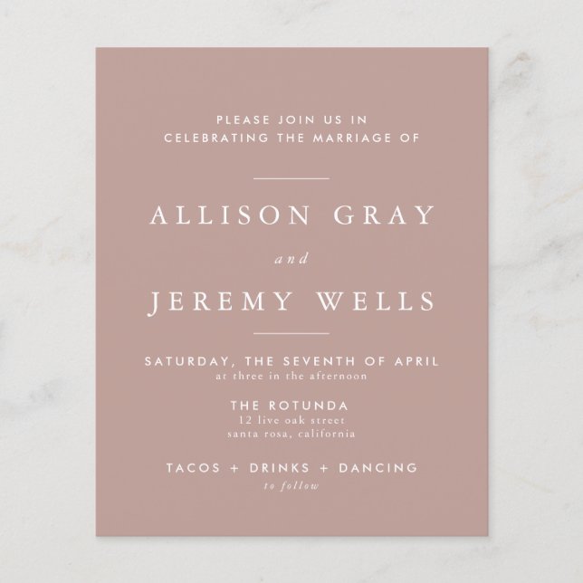 Budget Wedding Invitation Flyer (Front)