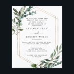 Budget Wedding Invitation  Flyer<br><div class="desc">All aspects of this design can be edited (font,  text size,  or floral accents moved/removed) to fit your needs. Please contact me if you need help with this design.</div>