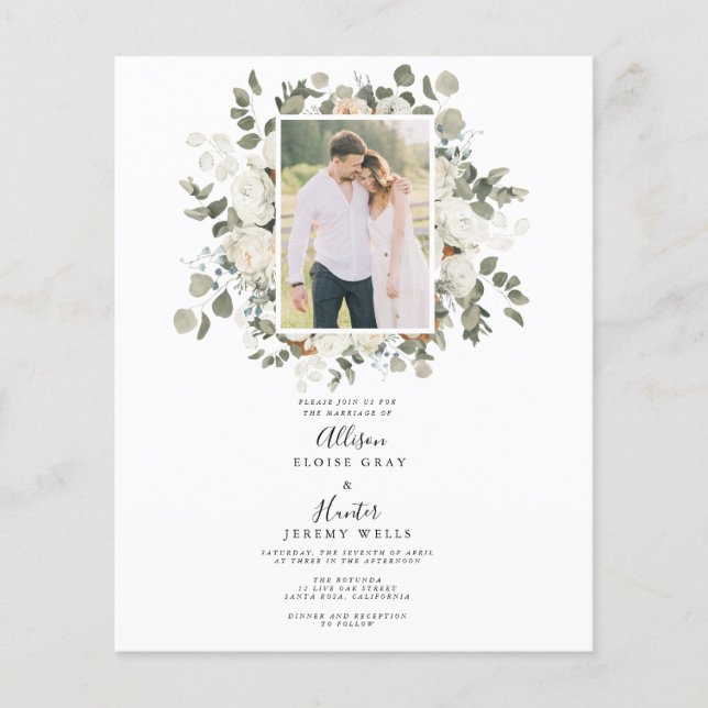 Budget Wedding Invitation  Flyer (Front)