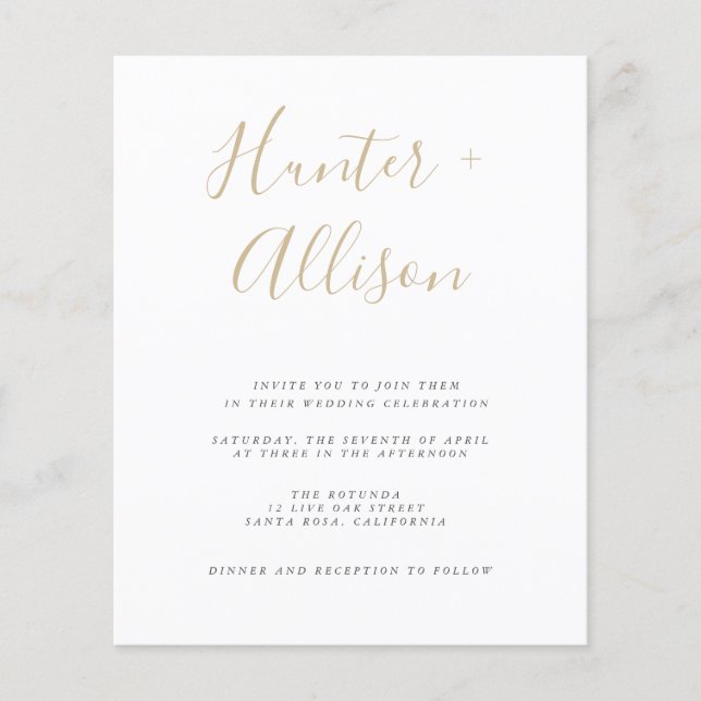 Budget Wedding Invitation  Flyer (Front)