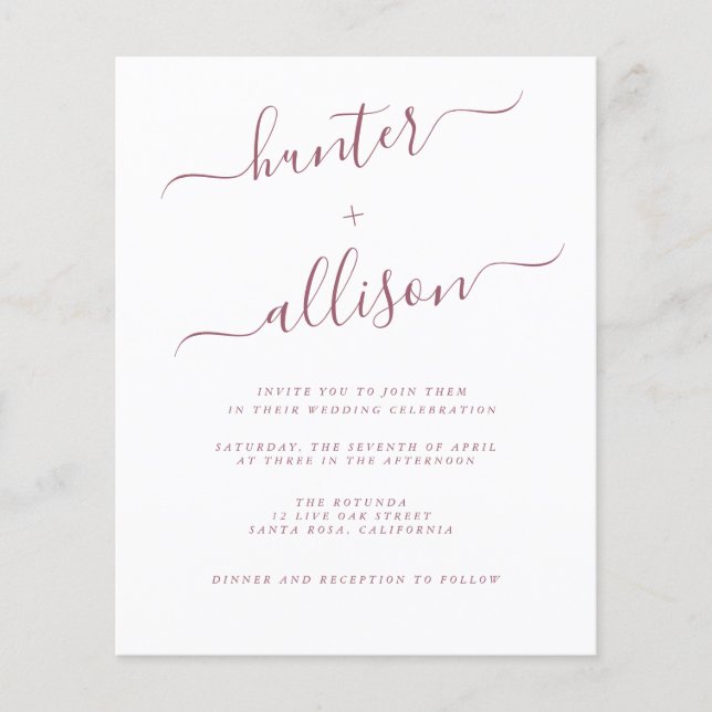 Budget Wedding Invitation  Flyer (Front)