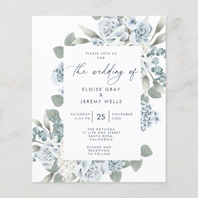 Budget Wedding Invitation  Flyer (Front)