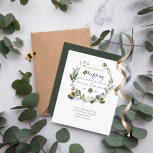 Budget Wedding Invitation Greenery Nature Lovers