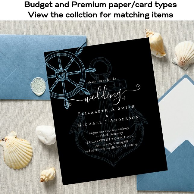 BUDGET Wedding Invitation Nautical Ships Wheel Flyer (Creator Uploaded)
