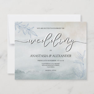 Budget Wedding Invitation. Paper Sheet