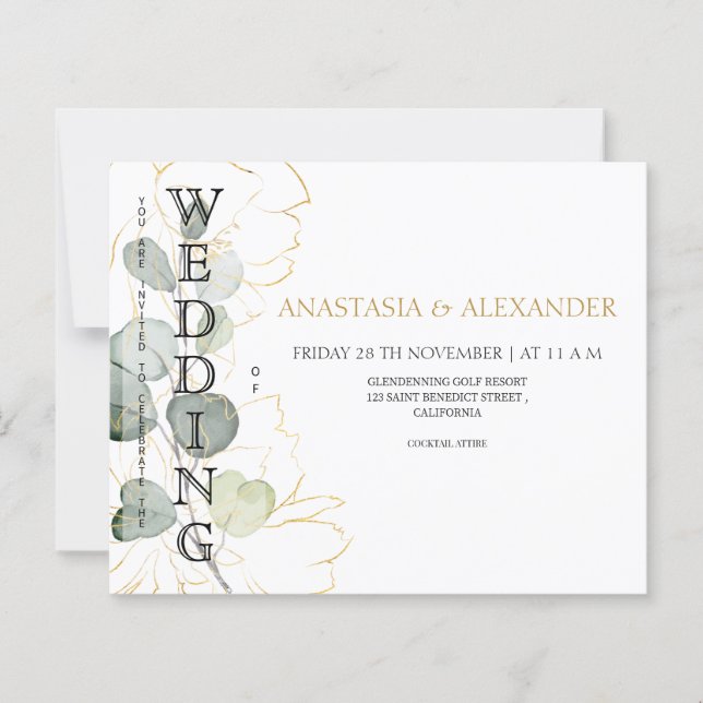 Budget Wedding invitations  (Front)
