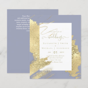 BUDGET WEDDING INVITATIONS Gold Glitter Foil Look
