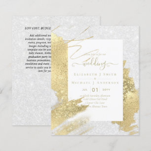 BUDGET WEDDING INVITATIONS Gold Glitter Foil Look