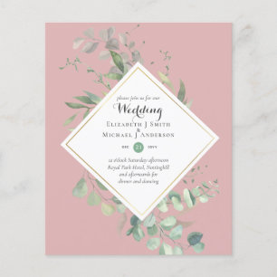 BUDGET Wedding Invitations Greenery Eucalyptus Flyer