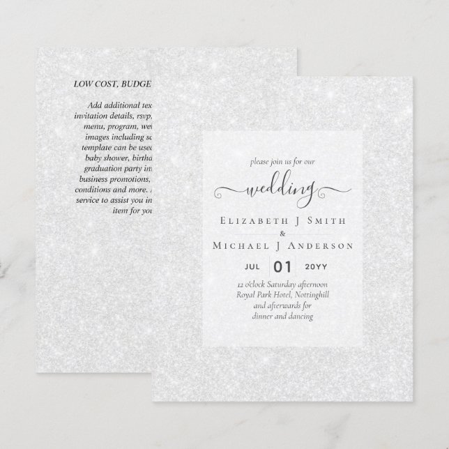 BUDGET WEDDING INVITATIONS - Minimalist Script (Front/Back)