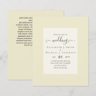 BUDGET WEDDING INVITATIONS - Minimalist Script