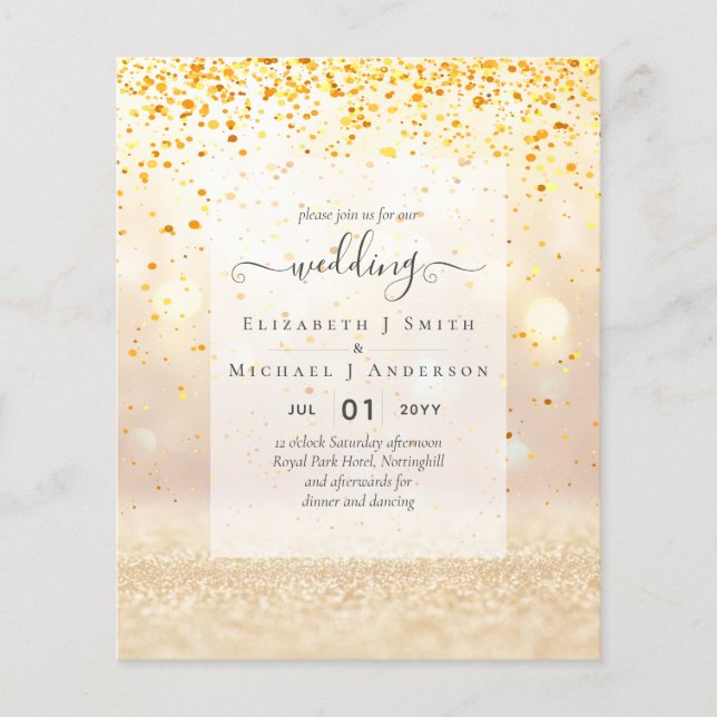 BUDGET WEDDING INVITATIONS - Minimalist Script Flyer (Front)
