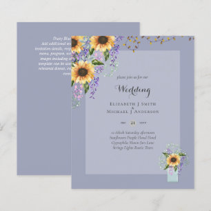 BUDGET WEDDING INVITATIONS - Rustic Sunflowers