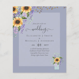 BUDGET WEDDING INVITATIONS Rustic Sunflowers CHIC Flyer