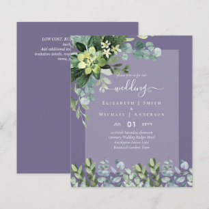 BUDGET WEDDING INVITATIONS SAVE DATES - GREENERY