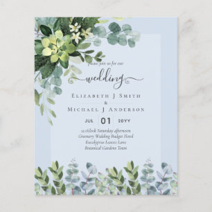 BUDGET WEDDING INVITATIONS SAVE DATES - GREENERY FLYER