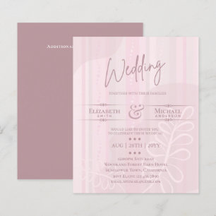 BUDGET Wedding Invite Dusty Rose Abstract