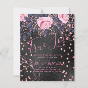 Budget Wedding Metallic Look Rosegold Pink Floral