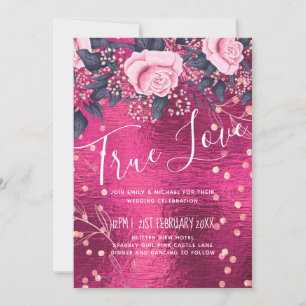 Budget Wedding Metallic Look Rosegold Pink Floral