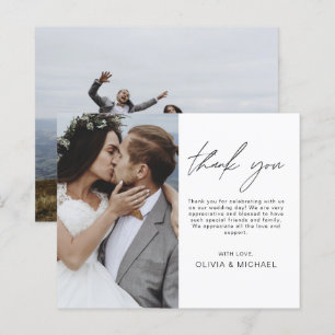 Budget Wedding Minimalist Photo Thank You Cards