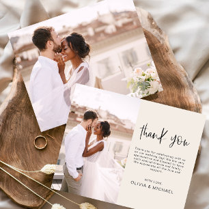 Budget Wedding Minimalist Photo Thank You Cards