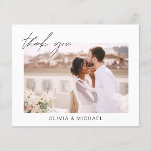 Budget Wedding Minimalist Photo Thank You Cards