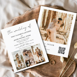 Budget Wedding Minimalist QR code Invitation