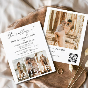 Budget Wedding Minimalist QR code Invitation