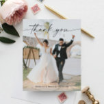 Budget Wedding Modern Thank You Card with Photo<br><div class="desc">Let everyone know how much you appreciated them being a part of your big celebration! Click the "Customize it further" button to get started with your layout - even change the colour of the wording! Everyone is going to love receiving this thank you card! See our video on how to...</div>