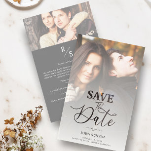 Budget Wedding Modern Vellum Effect Custom Photo