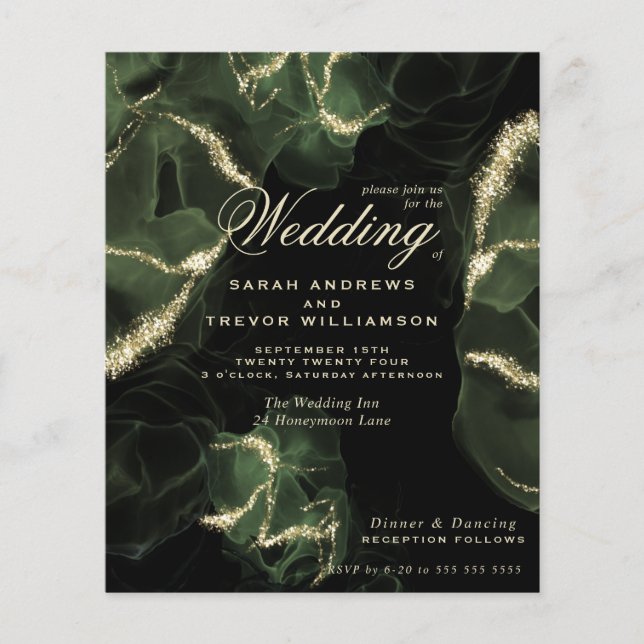 Budget Wedding Moss Abstract Alcohol Ink (Front)