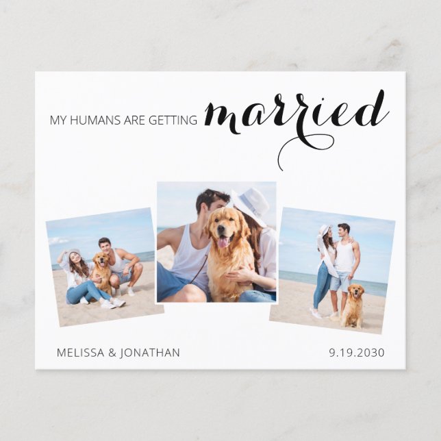 Budget Wedding Photo Collage Save The Date QR Code (Front)