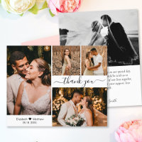 Budget Wedding Photo Collage Thank You Script Card