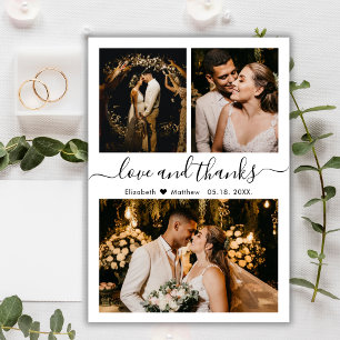 Budget Wedding Photo Collage Thank You Script Card